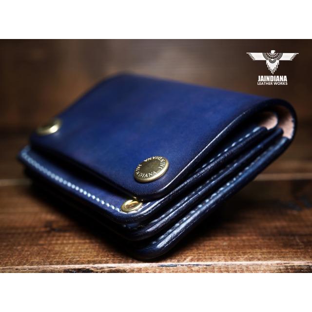 トラッカーウォレット ショートタイプ サドルレザー ビンテージ染め