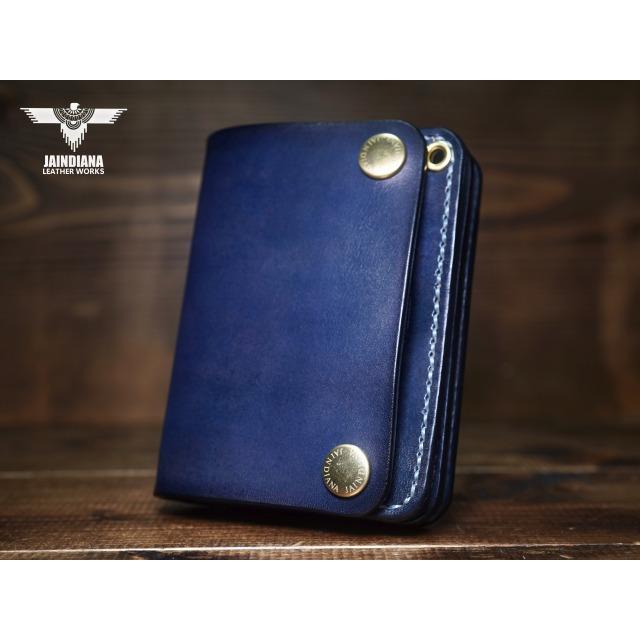 トラッカーウォレット ショートタイプ サドルレザー ビンテージ染め