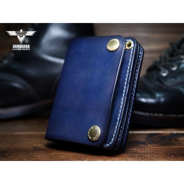 トラッカーウォレット ショートタイプ サドルレザー ビンテージ染め