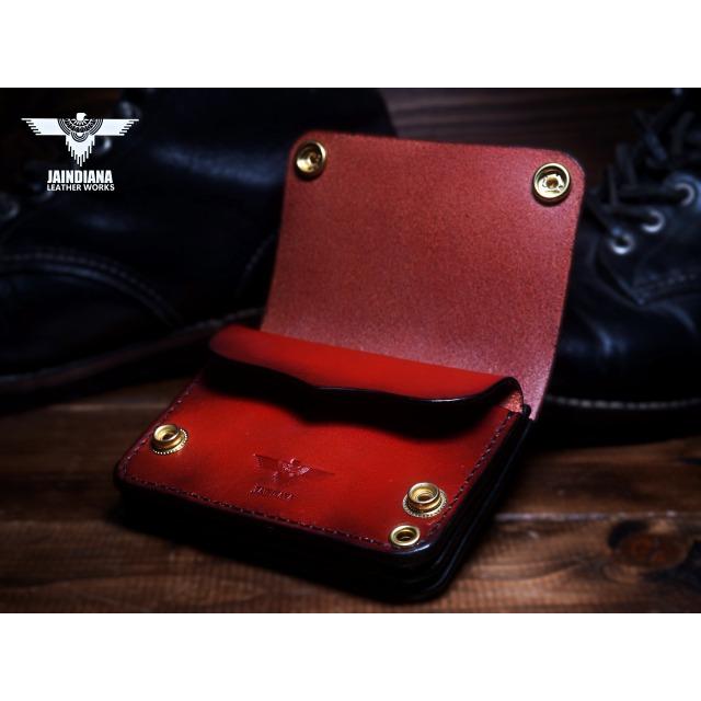 トラッカーウォレット ショートタイプ サドルレザー ビンテージ染め