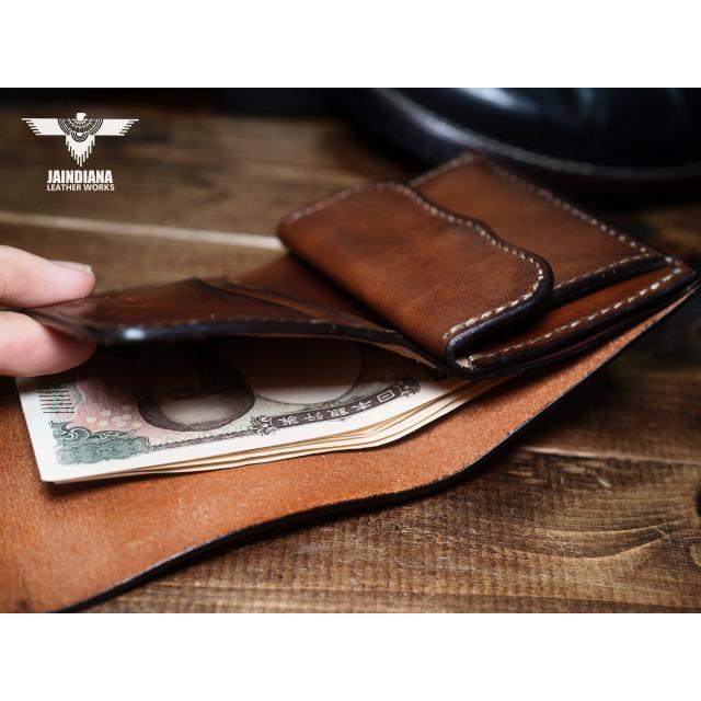 サドルレザー・ショートトラッカーウォレット ビンテージ染めブラウン
