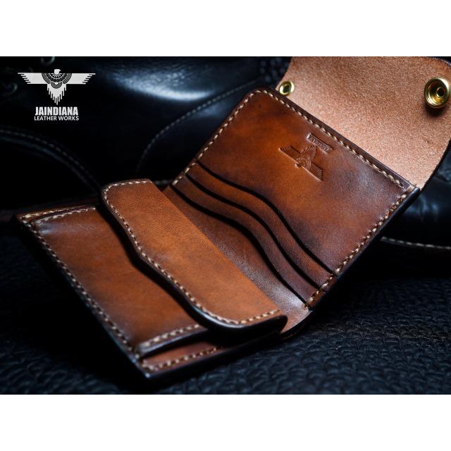 サドルレザー・ショートトラッカーウォレット ビンテージ染めブラウン