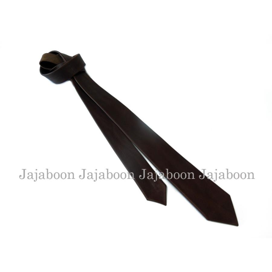 レザー ネクタイ【スリム】　チョコレートブラウン５ｃｍ幅　本革（レザー）製　JAJABOON ジャジャブーン