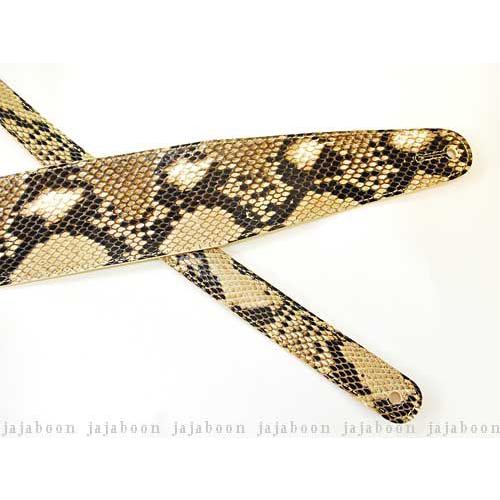 ダイヤモンド パイソン ギターストラップ 78mm幅 ギターピック入れ付