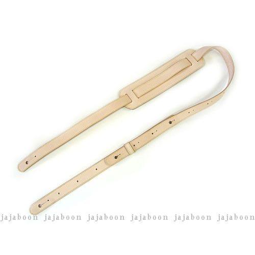 牛革 ギター ストラップ 選べる 肩 パッド 付き ヌメ皮 （ ベージュ ） 本革 （ レザー ） 製 JAJABOON ジャジャブーン
