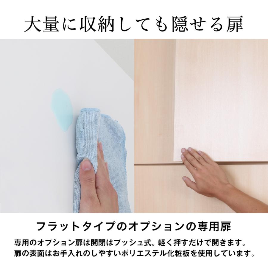 (専用オプション品)壁面システム収納ラック 璧 オープンラック・チェストラック専用オプション扉 左右2枚組 書棚 本棚 収納棚 壁面収納 扉 後付け 日本製 | 充英アート | 05