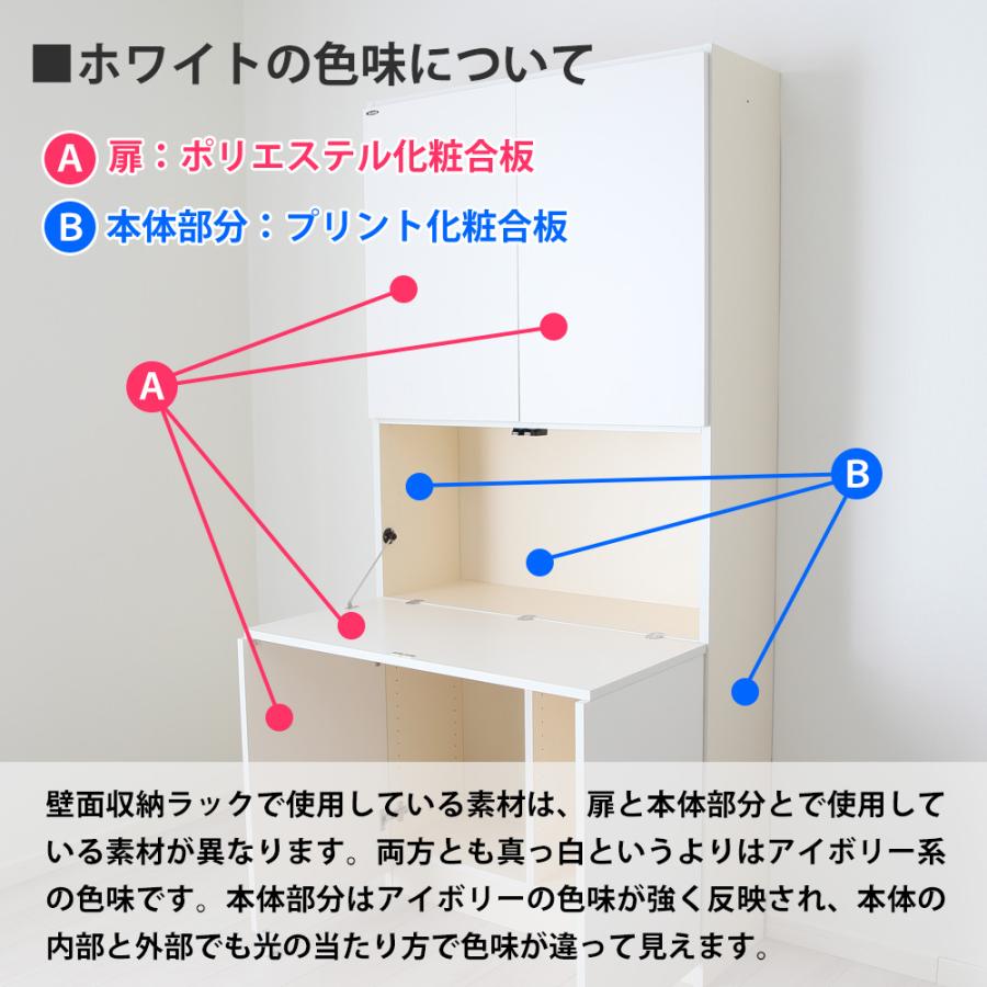 (専用オプション品)壁面システム収納ラック 璧 専用セミオーダー上置き ハイタイプ 幅84cm×奥行30.7cm×高さ63〜90cm 壁面収納 専用上置き 日本製 | 充英アート | 14