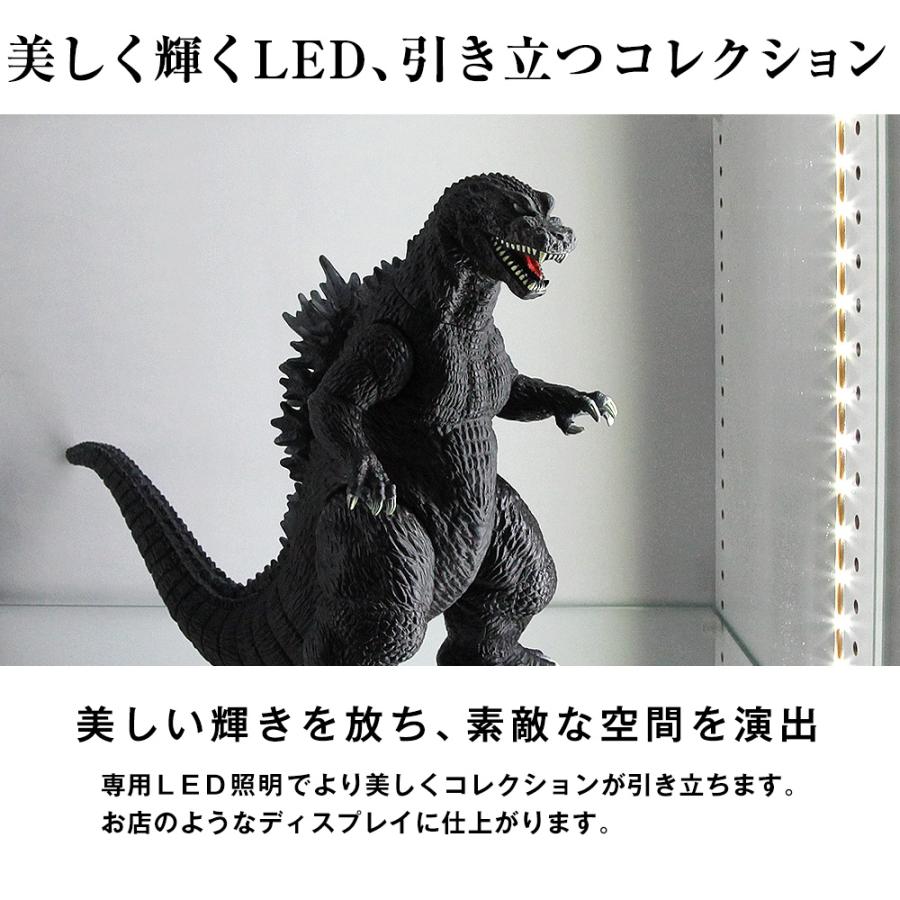 ホワイト LEDセット ( ホワイト LED ＋ 本体ハイタイプ 幅55cm 奥行29cm 高さ182cm ) JAJAN フィギュアラック ザ サード レギュラー コレクションラック｜jajan-a｜10