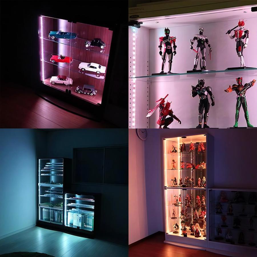 JAJAN RGB LED ミラーセット ( ＋ ミラー1枚 本体ロータイプ 開き戸 幅