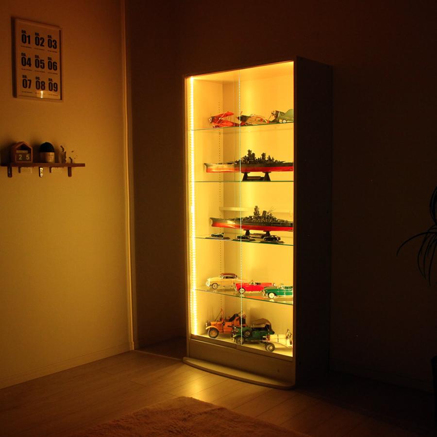 JAJAN ショーケース コレクションラック ワイド ロータイプ 幅83cm×奥行29cm