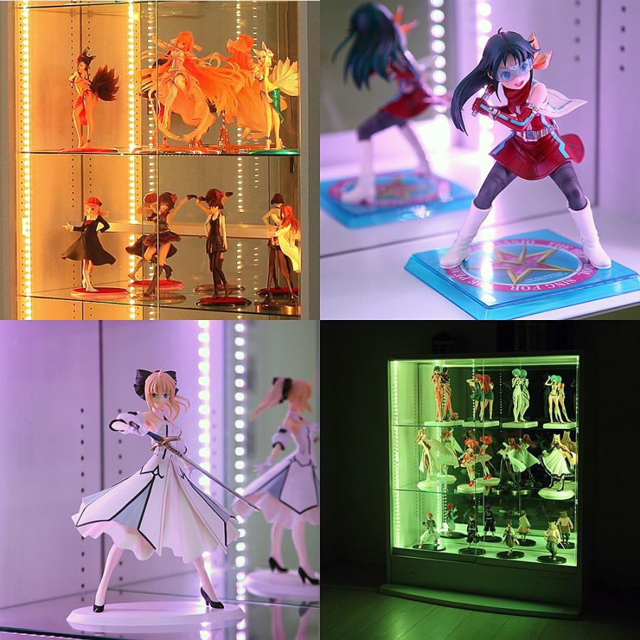 JAJAN RGB LED ミラーセット ( ＋ ミラー1枚組 本体ロータイプ 引き戸