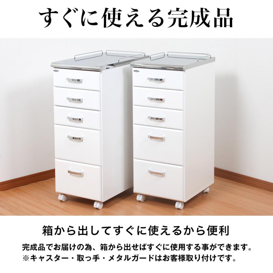 マルチキャビネット 幅35cm×奥行55cm ロングタイプ 完成品 ワゴン 歯科用 病院 医院 施設 ステンレス 作業台 開業 日本製 ステンレストップ | 充英アート | 05