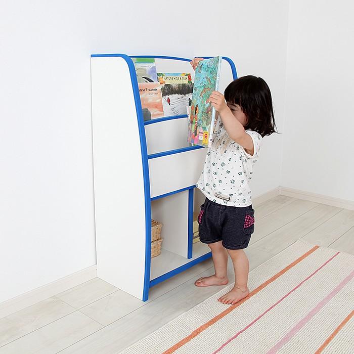 絵本ラック EVAキッズ マガジンラック ワイドタイプ 幅93cm 日本製 完成品 キッズ ベビー 男の子 女の子 子供 子ども 家具 本棚の画像