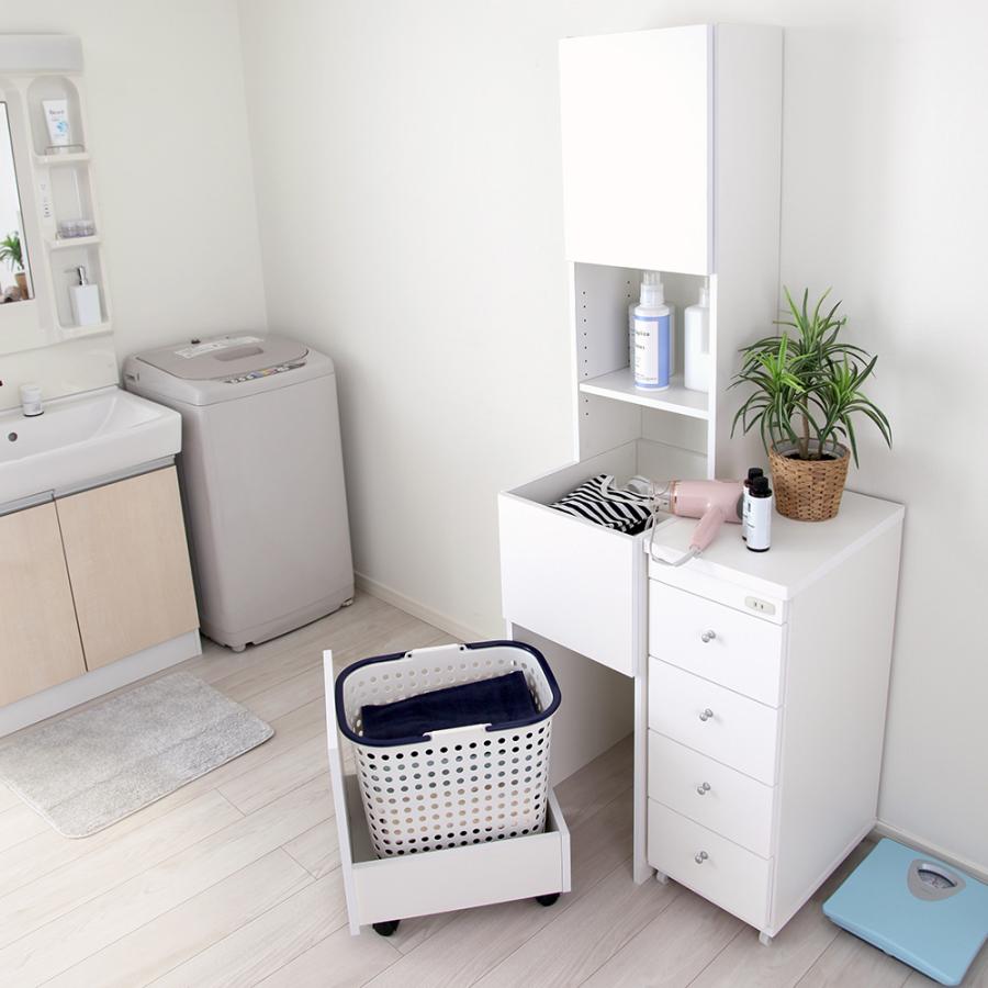 ランドリーラック Shannon キャスター付ワゴン バスケット付