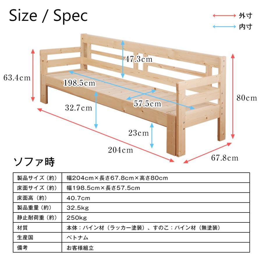 ソファベッド 3人掛け 木製 ソファベッド シオン Sion 天然木 すのこ ベッドソファ フレームのみ Sfb 0 Jajan Annex 通販 Yahoo ショッピング