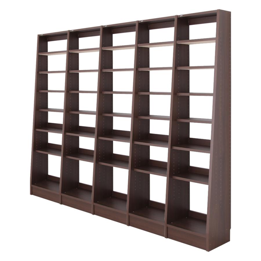 充英アート 5連結セット 横連結本棚ふえるくん 本体 幅215cm 奥行29cm