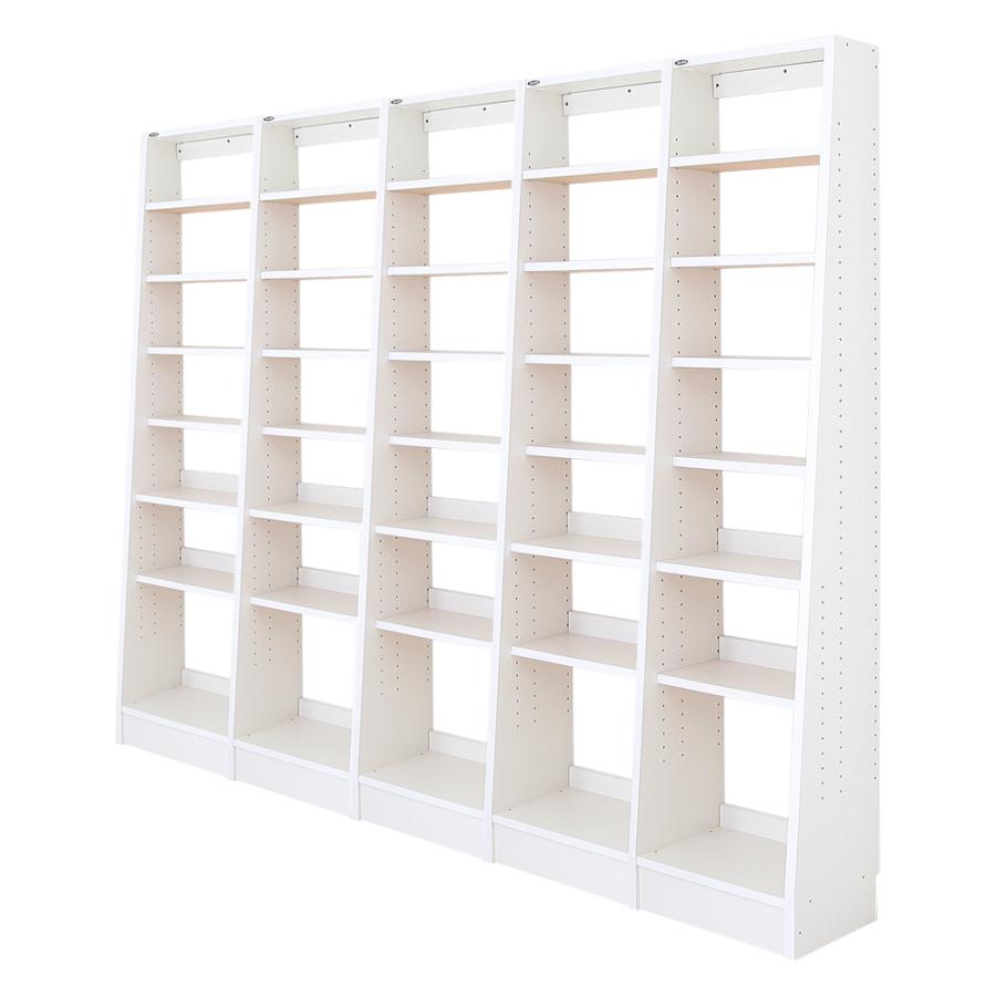 充英アート 5連結セット 横連結本棚ふえるくん 本体 幅215cm 奥行29cm