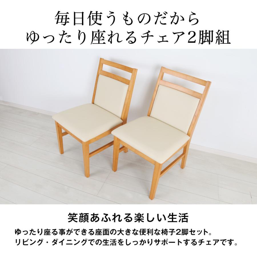 充英アート 【アウトレット】 ダイニングチェア 2脚組 ゆったり座れる