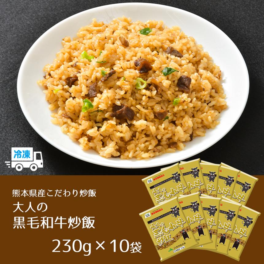 国産素材 冷凍炒飯 大人の黒毛和牛炒飯 230g×10袋 こだわりバラエティ