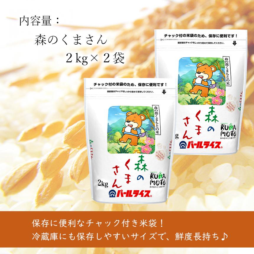 熊本県産 森のくまさん 4kg 令和6年産 お米 精米 白米 2kg×2袋 熊本県産 森のくまさん 4kg 令和6年産 お米 精米 白米 2kg×2袋