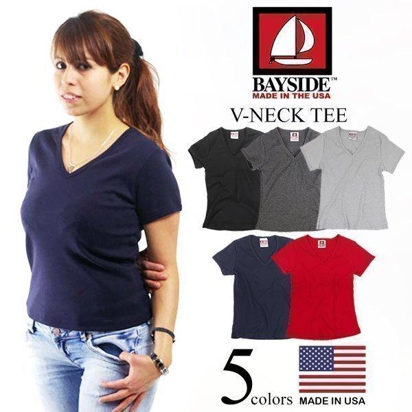 ベイサイド Bayside Vネック Tシャツ アメリカ製 V Neck Tee レディース 無地 ネコポス メール便185円 対応商品 Bayde 4545 5 上野アメ横 Jalana 通販 Yahoo ショッピング