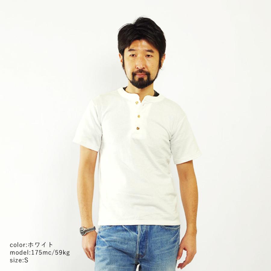 カルクルー Cal Cru 半袖ヘンリーネックTシャツ ホワイト MADE IN USA HENLEY NECK アメリカ製 米国製 無地 ヘビーオンス｜jalana｜10