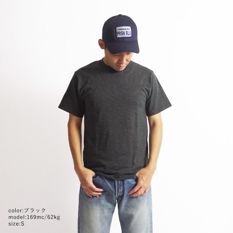 カルクルー Cal Cru 1/16インチ マイクロストライプ 半袖 Tシャツ メンズ アメリカ製 米国製 マイクロボーダー ナローボーダー ボーダーT｜jalana｜16