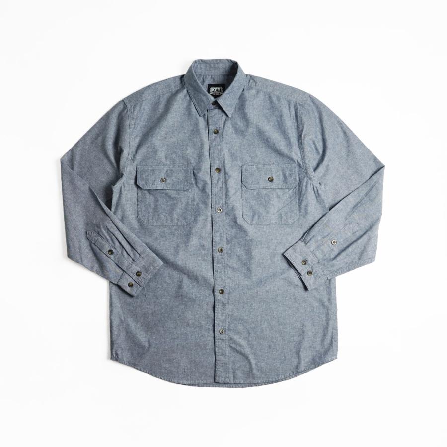 KEY キー シャンブレー 長袖 シャツ517-45 メンズ S-XXL ワーク