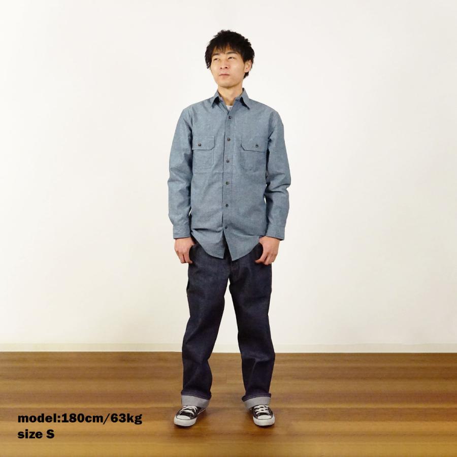 KEY キー シャンブレー 長袖 シャツ517-45 メンズ S-XXL ワークシャツ