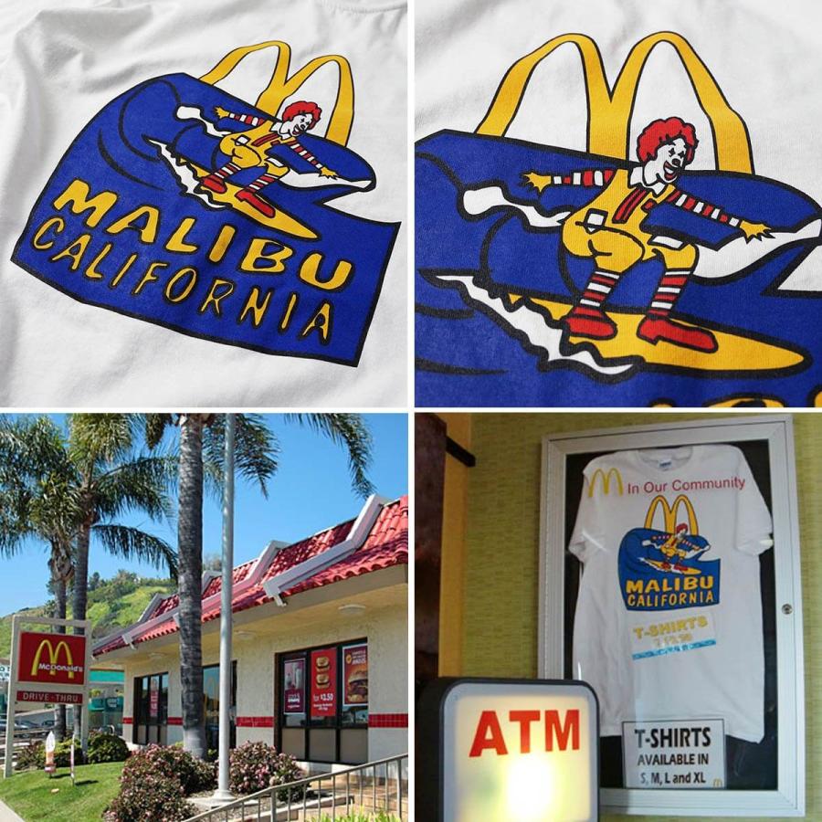 マクドナルド Tシャツ 波乗りドナルド マリブ店限定 ホワイト マクドナルド Tシャツ 波乗りドナルド マリブ店限定 ホワイト