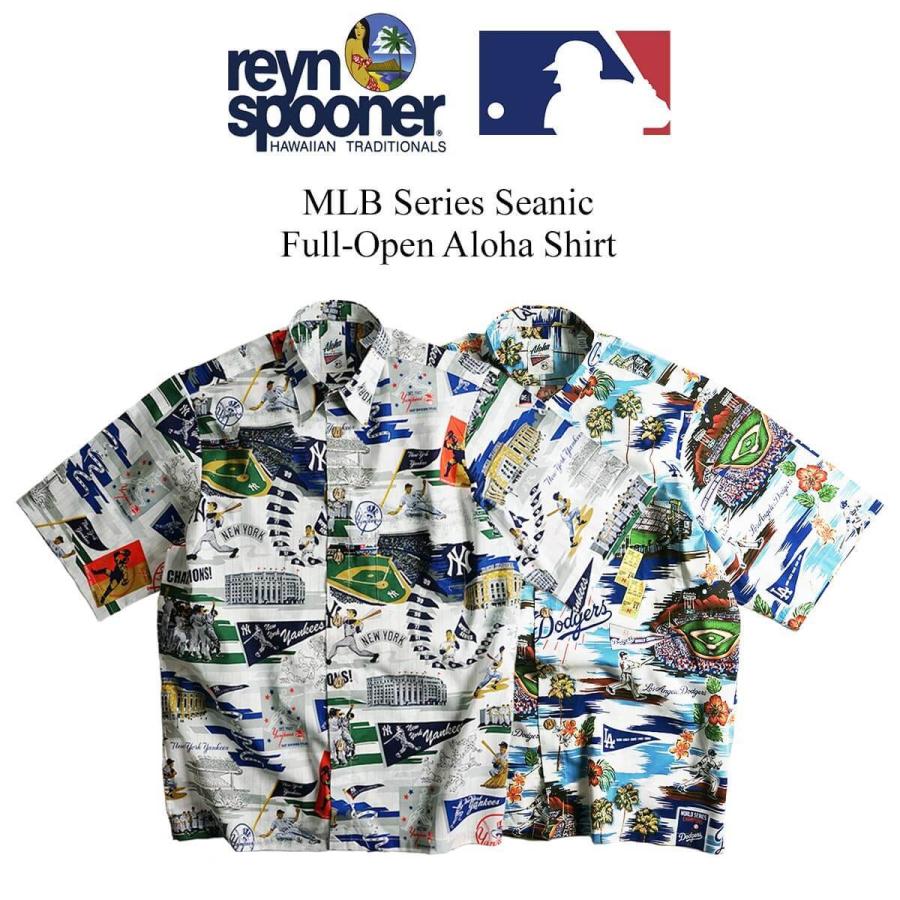 レインスプーナー REYN SPOONER 半袖 アロハシャツ フルオープン シーニック メジャーリーグ公式 2021年モデル メンズ S-XXXL MLB SCENIC｜jalana