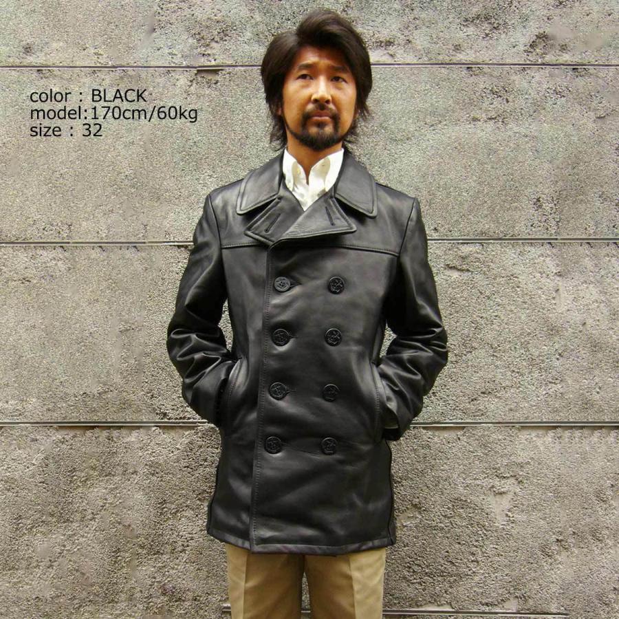 ショット Schott 140 メンズ レザー ダブル ピーコート アメリカ製 米国製 防寒 Pea Coat Pコート レザーコート Schott 140 Blk Jalana ジャラーナ 通販 Yahoo ショッピング