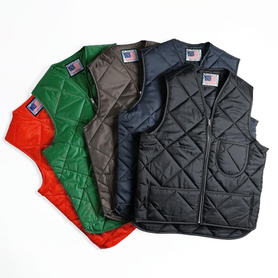 スナップンウエア SNAP’N’WEAR #300 キルトベスト ｜ ベスト メンズ アメリカ製 MADE IN USA QUILTED VEST  キルティング ベスト インナー パッチポケット 胸