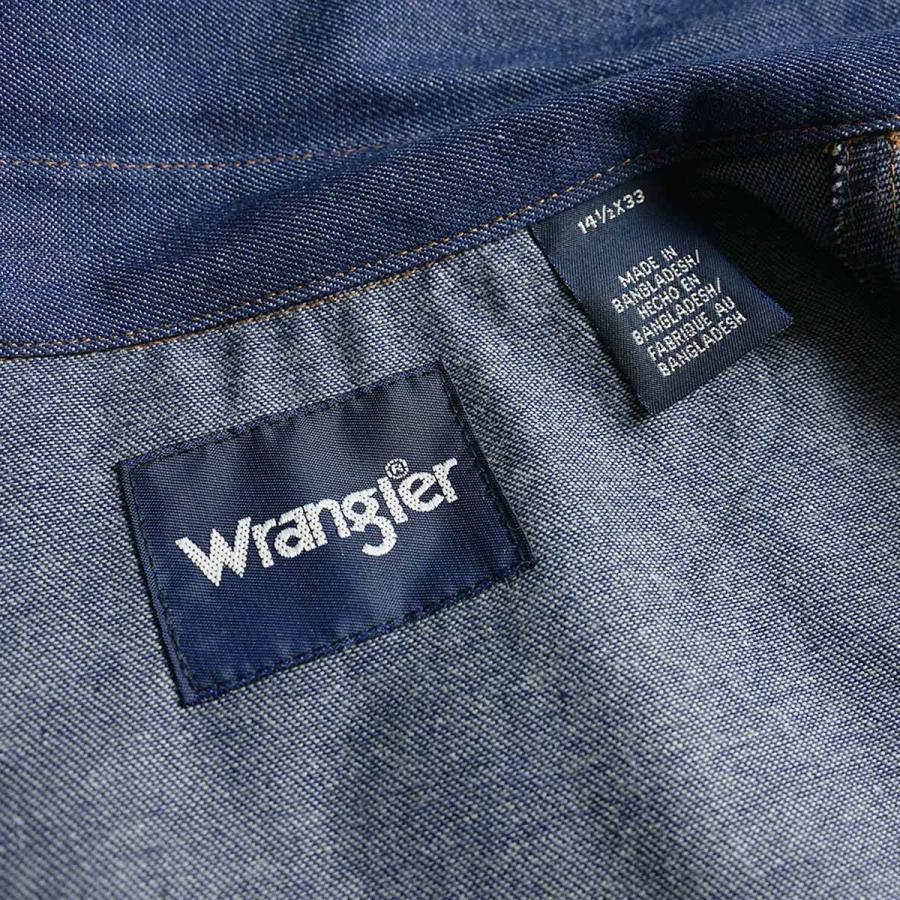 ラングラー Wrangler 70127MW 長袖ウエスタンワークシャツ インディゴデニム メンズ 14.5-16.5 ウエスタンシャツ クラッシックフィット｜jalana｜14