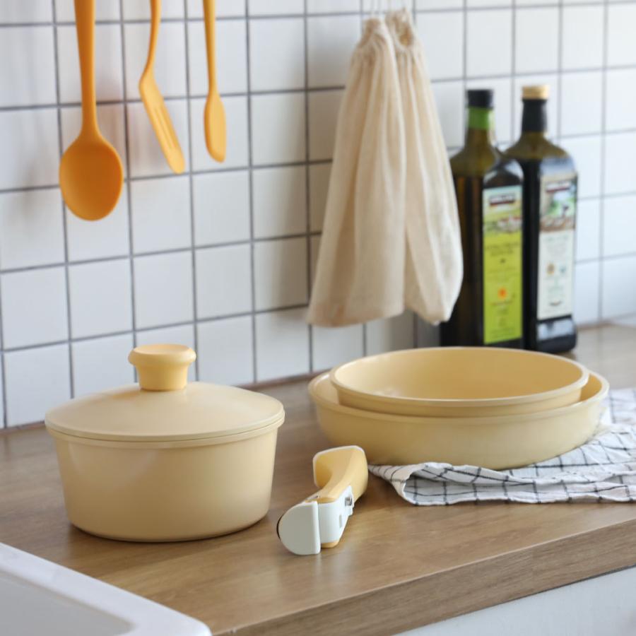 フライパン セット IH 対応 くっつきにくい イエロー セラミック