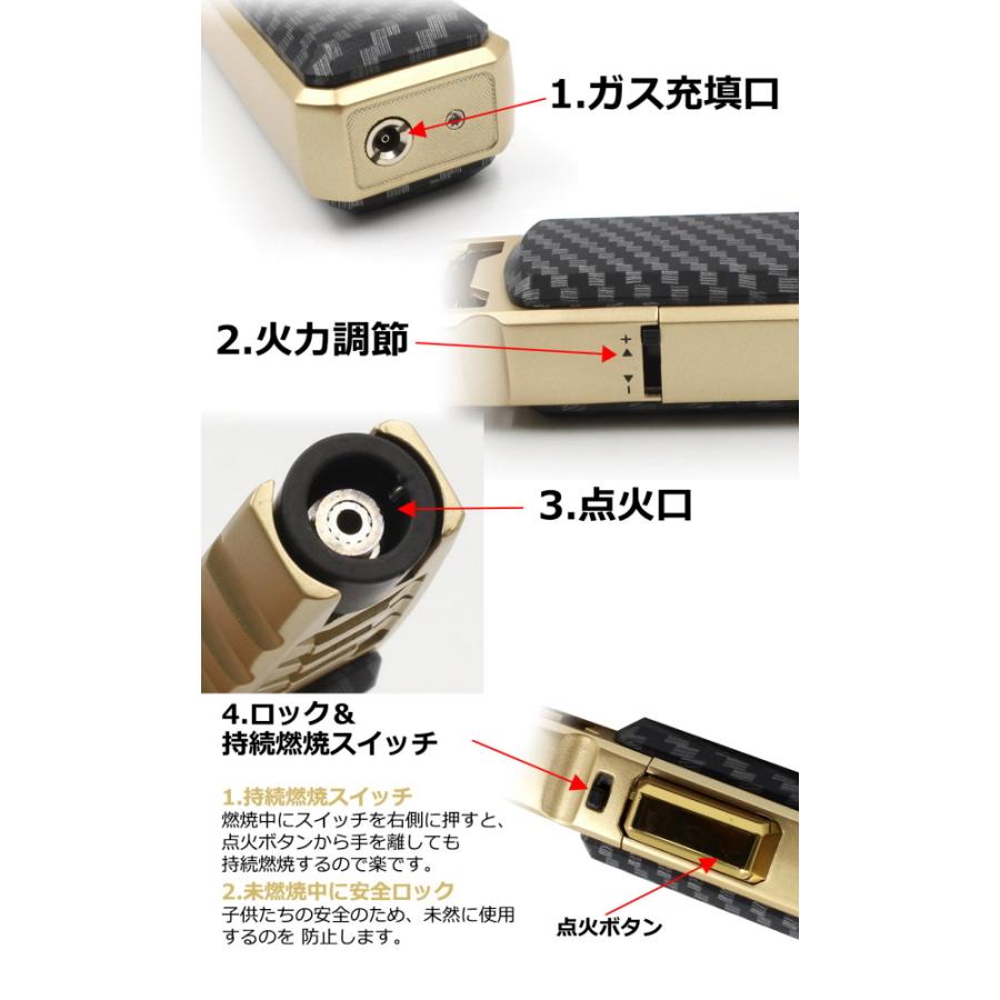 トーチ ライター バーナー ターボ 充填式 火力調節 キャンプ