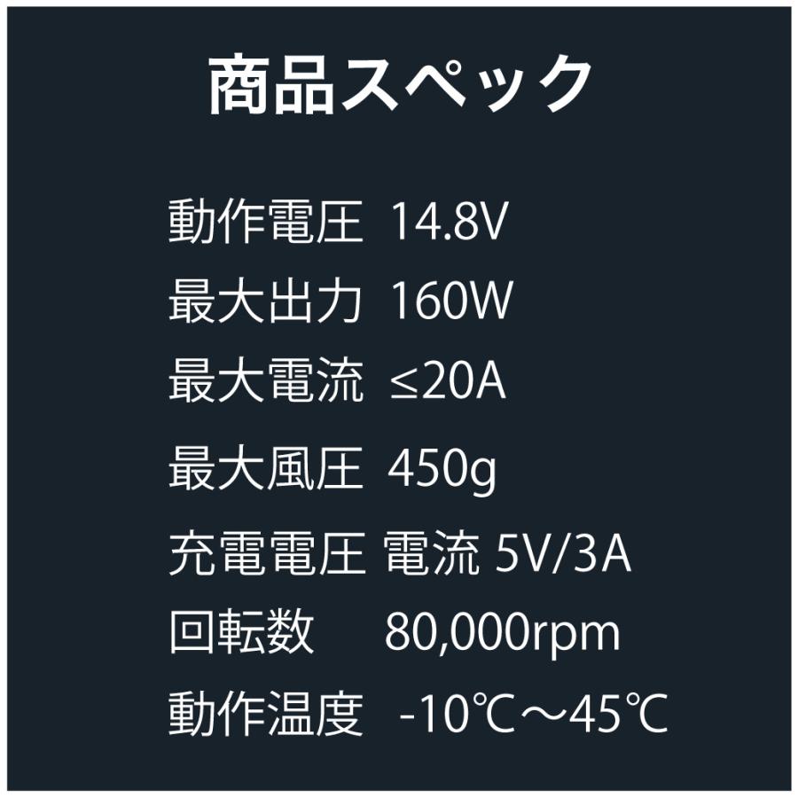 [ 洗車のプロ監修 ] BLEAR ブレア 洗車 ブロワー 最強 電動 エアダスター 充電式 コードレス USB TYPE-C 小型 軽量 静音 風量4段階 3種ノズル おすすめ 送料無料 |  | 14