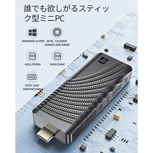 N4000 RAM 4GB ROM 64GB NiPoGi スティックpc Windows10 Pro ミニpc