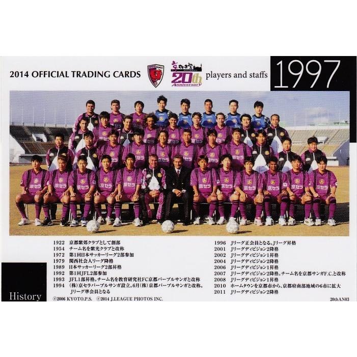 クラブ発行】2014 京都サンガ オフィシャルカード インサート 【20周年