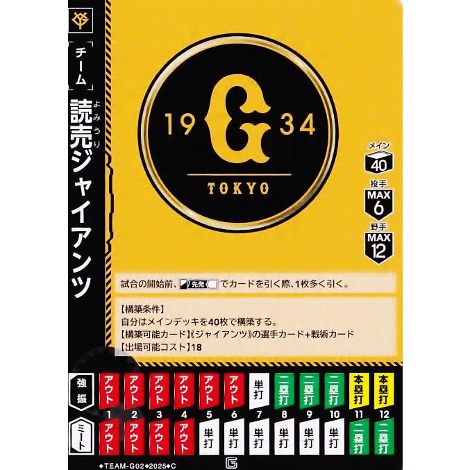 チームカード】2025 ブシロード プロ野球DREAM ORDER 読売ジャイアンツ