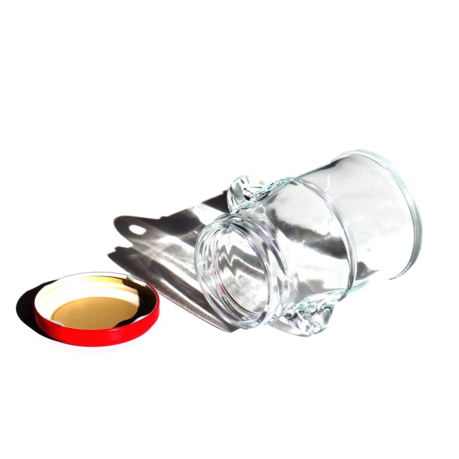 ミルク缶のジャム瓶　50個蓋付（未使用新品） ジャム瓶 ミルクカン150 透明瓶 60本入 : ジャム瓶のちゅうくう