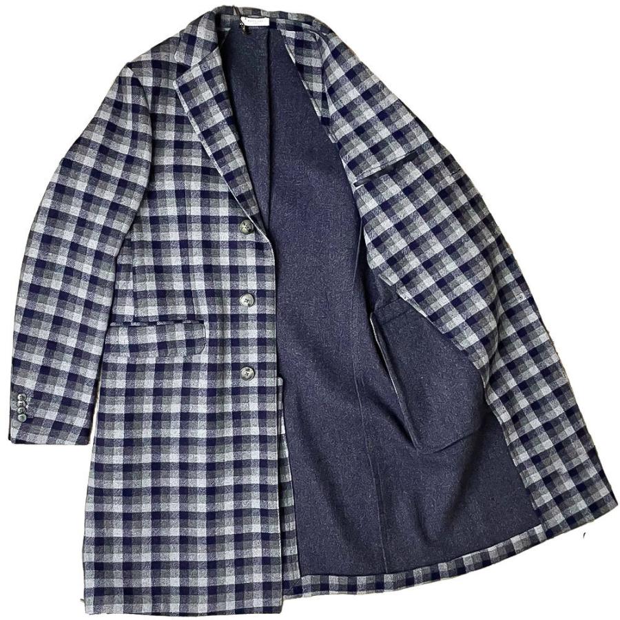 ボリオリ　BOGLIOLI グレー系 チェック柄 チェスターコート BOGLIOLI・ボリオリ チェスターコート