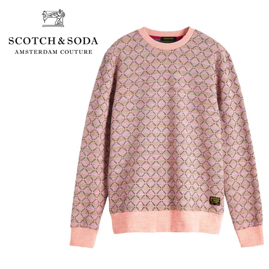 Scotch Soda スコッチ ソーダ メランジ スウェットトレーナー メンズ 292 5 Printed Melange Sweater ピンク モノグラム 292 5pnk Jam Collection 通販 Yahoo ショッピング