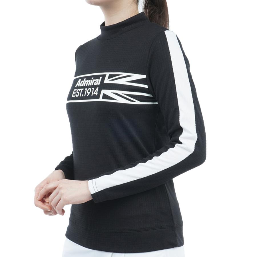 ADMIRAL GOLF アドミラル ゴルフ ハーフユニオンジャックロングスリーブシャツ レディース ADLA291 ブラック モックネック