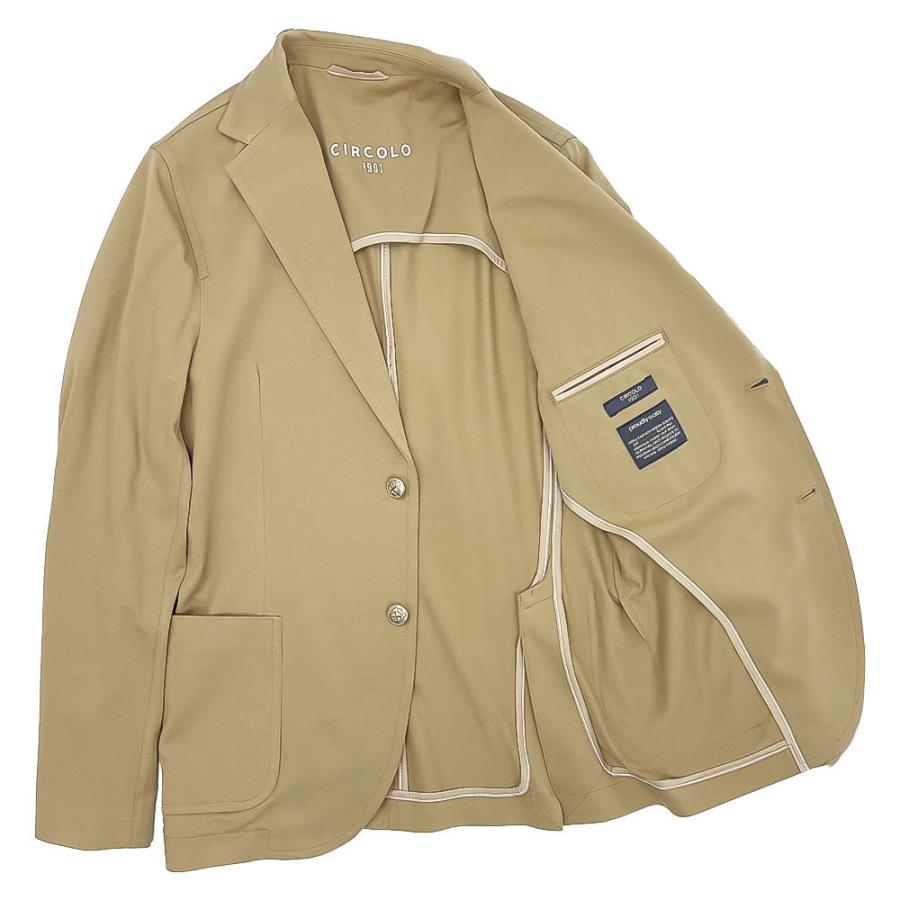 新版 Circolo 1901 チルコロ シングル ジャケット メンズ Cn2531 ベージュ ジャージジャケット メタルボタン ライトジャージ ストレッチ 全ての Tellosystems Com