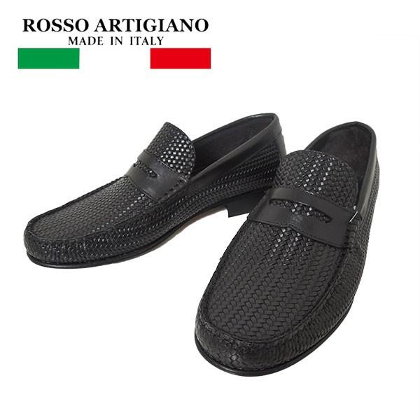 21新春福袋 Rosso 16春夏新作 Artigiano ブラ 編み込み レザー ドライビングシューズ Blk 40 41 42 43サイズ Nero Crust 012 メンズ ローファー アルティジャーノ ロッソ シューズ Www Golf5 Prestige Jp