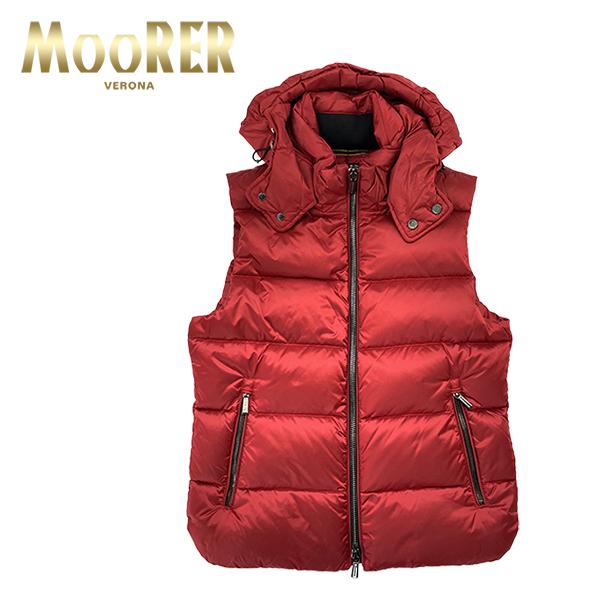 MOORER ムーレー フード付き ダウンベスト メンズ FIRE-SH RED44・46 