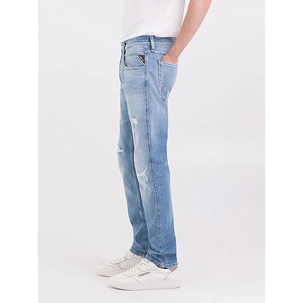 REPLAY リプレイ ジーンズ メンズ M914Y.000.57360R ANBASS DNM 28-34 JEANS スーパーストレッチデニム リペア加工 ダメージ加工 スリムフィット｜jamcollection｜06