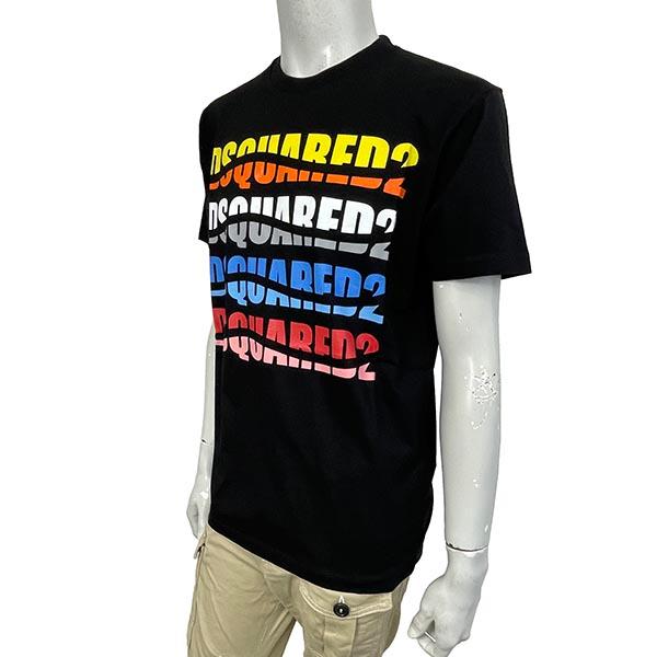 DSQUARED2 COLOR WAVE Tee Tシャツ 半袖 S74GD1092 黒 DSQUARED2 ディースクエアード カラー ウェーブ クール Tシャツ