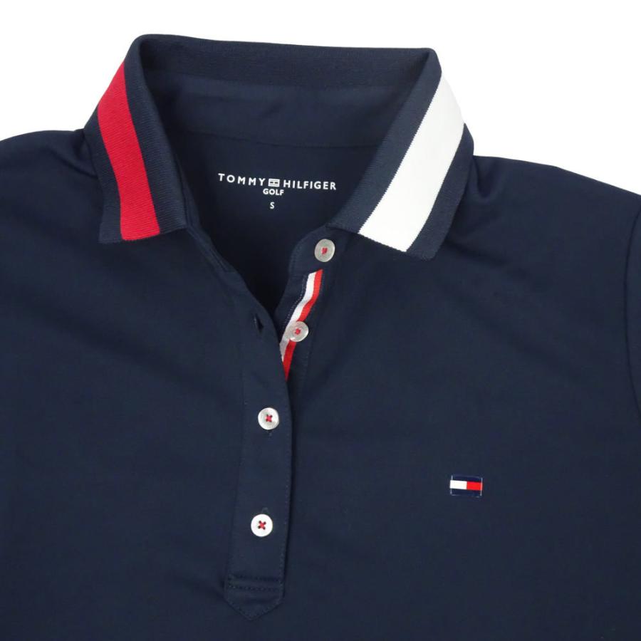 特売 長袖ポロシャツ トミーフラッグ トミーヒルフィガーゴルフ Golf Hilfiger Tommy 紺 Thla147 長袖ポロシャツ トミーヒルフィガーゴルフ 21aw Thla147 Uvカット 抗菌防臭 吸水速乾 ゴルフウェア レディース ネイビー レディースウエア
